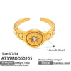Wholesale Women's Light Luxury Geometric Stainless Steel 18K Gold Plated Ring Set Fashionable Jewelry Accessories