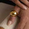 Wholesale Women's Light Luxury Geometric Stainless Steel 18K Gold Plated Ring