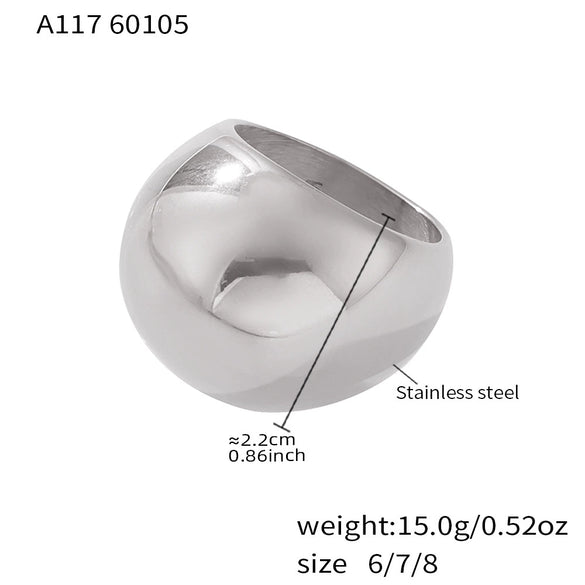Wholesale Women's Light Luxury Geometric Stainless Steel 18K Gold Plated Ring