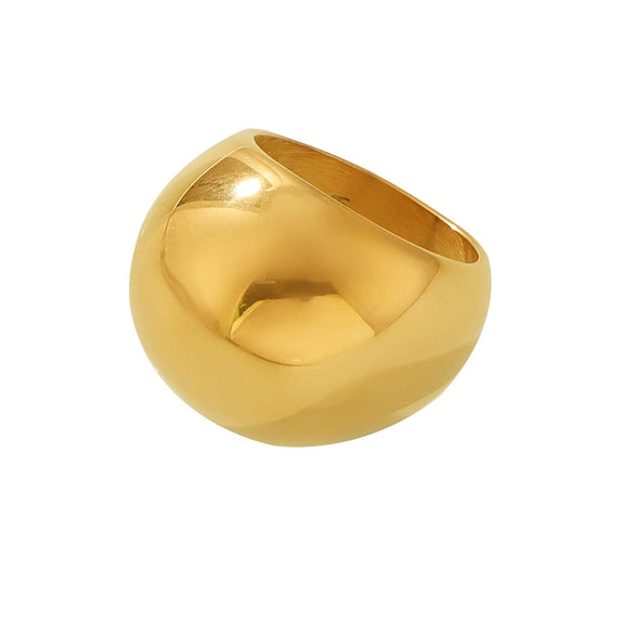 Wholesale Women's Light Luxury Geometric Stainless Steel 18K Gold Plated Ring