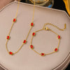 Wholesale Women's Light Luxury Geometric Stainless Steel 18K Real Gold Plated Bracelets
