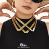 Wholesale Women's Light Luxury Geometric Stainless Steel Necklace With 18K Gold Electroplating