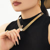 Wholesale Women's Light Luxury Geometric Stainless Steel Necklace With 18K Gold Electroplating