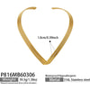 Wholesale Women's Light Luxury Geometric Stainless Steel Necklace With 18K Gold Electroplating