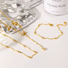 Wholesale Women's Light Luxury Geometric Stainless Steel Necklace With Rhinestone Pendant And Irregular Chain Pvd Furnace Vacuum Real Gold Plated