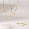 Wholesale Women's Light Luxury Geometric Stainless Steel Necklace With Rhinestone Pendant And Irregular Chain Pvd Furnace Vacuum Real Gold Plated