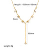 Wholesale Women's Light Luxury Geometric Stainless Steel Necklace With Rhinestone Pendant And Irregular Chain Pvd Furnace Vacuum Real Gold Plated