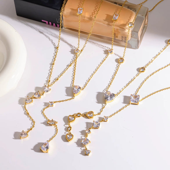 Wholesale Women's Light Luxury Geometric Stainless Steel Necklace With Vacuum Real Gold Plating In Pvd Furnace Oshaped Chain
