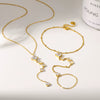 Wholesale Women's Light Luxury Geometric Stainless Steel Oshaped Chain Necklace And Bracelet Set With Pvd Furnace Vacuum Real Gold Plating