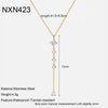 Wholesale Women's Light Luxury Geometric Stainless Steel Oshaped Chain Necklace And Bracelet Set With Pvd Furnace Vacuum Real Gold Plating