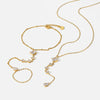 Wholesale Women's Light Luxury Geometric Stainless Steel Oshaped Chain Necklace And Bracelet Set With Pvd Furnace Vacuum Real Gold Plating