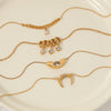 Wholesale Women's Light Luxury Geometric Stainless Steel Oshaped Chain Necklace With Diamonds And Zircon Vacuum Real Gold Plated