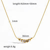 Wholesale Women's Light Luxury Geometric Stainless Steel Oshaped Chain Necklace With Diamonds And Zircon Vacuum Real Gold Plated
