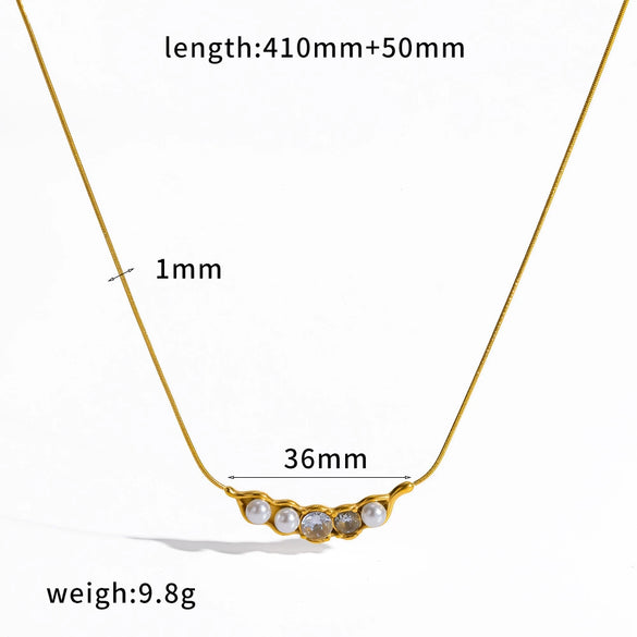 Wholesale Women's Light Luxury Geometric Stainless Steel Oshaped Chain Necklace With Diamonds And Zircon Vacuum Real Gold Plated