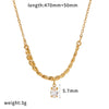 Wholesale Women's Light Luxury Geometric Stainless Steel Oshaped Chain Necklace With Diamonds And Zircon Vacuum Real Gold Plated