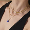 Wholesale Women's Light Luxury Geometric Stainless Steel Oval Pendant Necklace With Electroplating And Colorretaining Glaze