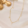Wholesale Women's Light Luxury Geometric Stainless Steel Pearl Necklace With 18K Gold Plating And Oshaped Chain