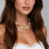 Wholesale Women's Light Luxury Geometric Stainless Steel Pearl Necklace With Polished Plating