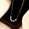 Wholesale Women's Light Luxury Geometric Stainless Steel Pearl Pendant Necklace With Electroplating And Paperclip Chain