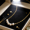 Wholesale Women's Light Luxury Geometric Stainless Steel Pearl Pendant Necklace With Electroplating And Paperclip Chain