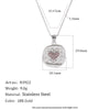 Wholesale Women's Light Luxury Geometric Stainless Steel Pvd Furnace Vacuum Real Gold Plated Hammered Texture Square Pink Diamond Heart Pendant Necklace