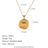 Wholesale Women's Light Luxury Geometric Stainless Steel Pvd Furnace Vacuum Real Gold Plated Hammered Texture Square Pink Diamond Heart Pendant Necklace