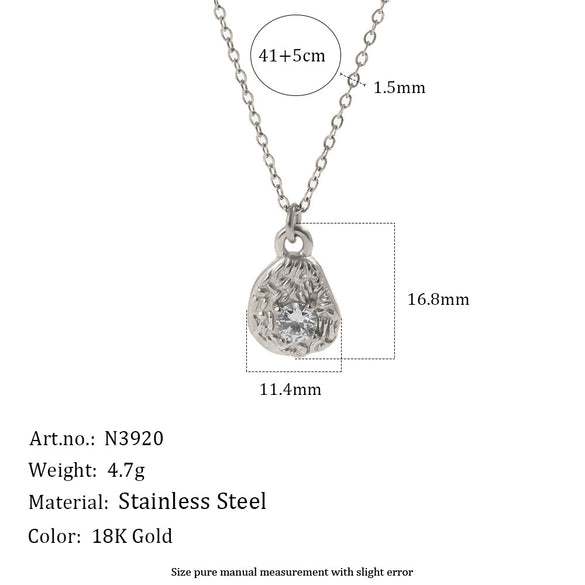 Wholesale Women's Light Luxury Geometric Stainless Steel Pvd Furnace Vacuum Real Gold Plated Pendant Necklace