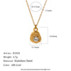 Wholesale Women's Light Luxury Geometric Stainless Steel Pvd Furnace Vacuum Real Gold Plated Pendant Necklace