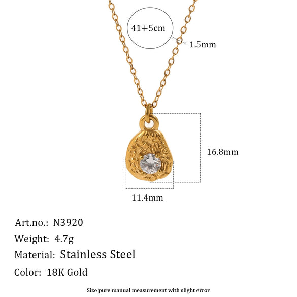 Wholesale Women's Light Luxury Geometric Stainless Steel Pvd Furnace Vacuum Real Gold Plated Pendant Necklace