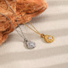 Wholesale Women's Light Luxury Geometric Stainless Steel Pvd Furnace Vacuum Real Gold Plated Pendant Necklace