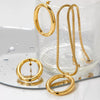 Wholesale Women's Light Luxury Geometric Stainless Steel Pvd Furnace Vacuum Real Gold Plated Pendant Necklace