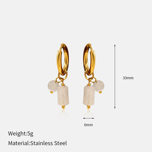 Wholesale Women's Light Luxury Geometric Stainless Steel Real Gold Plated Earrings