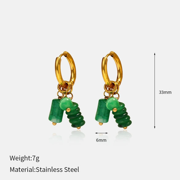 Wholesale Women's Light Luxury Geometric Stainless Steel Real Gold Plated Earrings