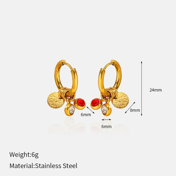 Wholesale Women's Light Luxury Geometric Stainless Steel Real Gold Plated Earrings