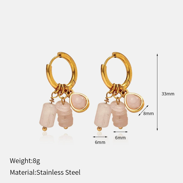 Wholesale Women's Light Luxury Geometric Stainless Steel Real Gold Plated Earrings