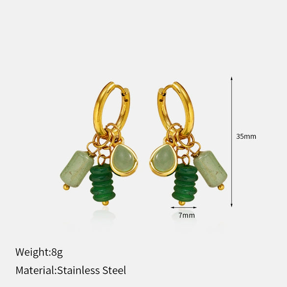 Wholesale Women's Light Luxury Geometric Stainless Steel Real Gold Plated Earrings