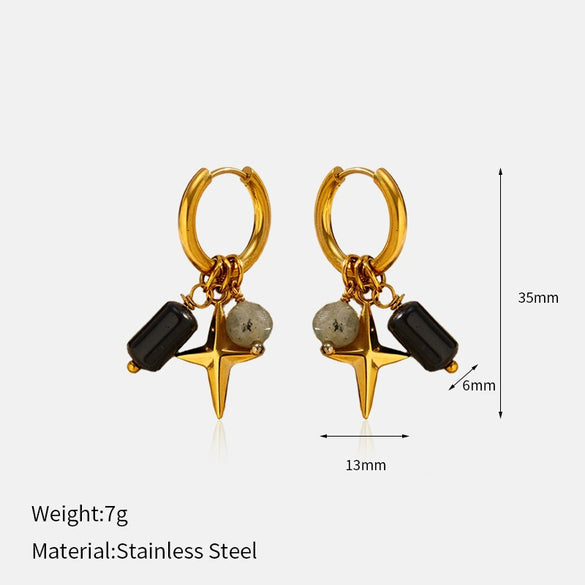 Wholesale Women's Light Luxury Geometric Stainless Steel Real Gold Plated Earrings