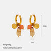 Wholesale Women's Light Luxury Geometric Stainless Steel Real Gold Plated Earrings