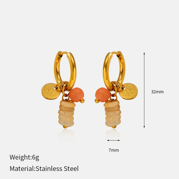 Wholesale Women's Light Luxury Geometric Stainless Steel Real Gold Plated Earrings