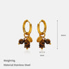Wholesale Women's Light Luxury Geometric Stainless Steel Real Gold Plated Earrings
