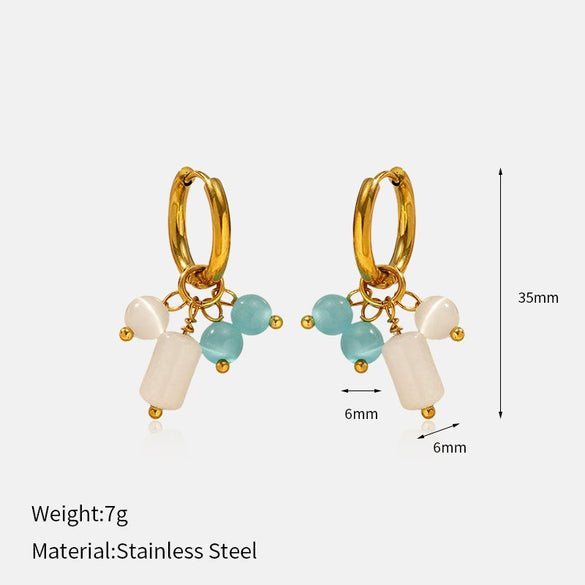 Wholesale Women's Light Luxury Geometric Stainless Steel Real Gold Plated Earrings