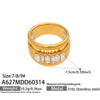 Wholesale Women's Light Luxury Geometric Stainless Steel Ring Set With Glass Stones And Electroplating Design