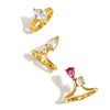 Wholesale Women's Light Luxury Geometric Stainless Steel Vacuum Plated Crown Water Drop Zircon Ring Bracelet