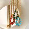 Wholesale Women's Light Luxury Geometric Stainless Steel Vacuum Plated Pendant Necklace