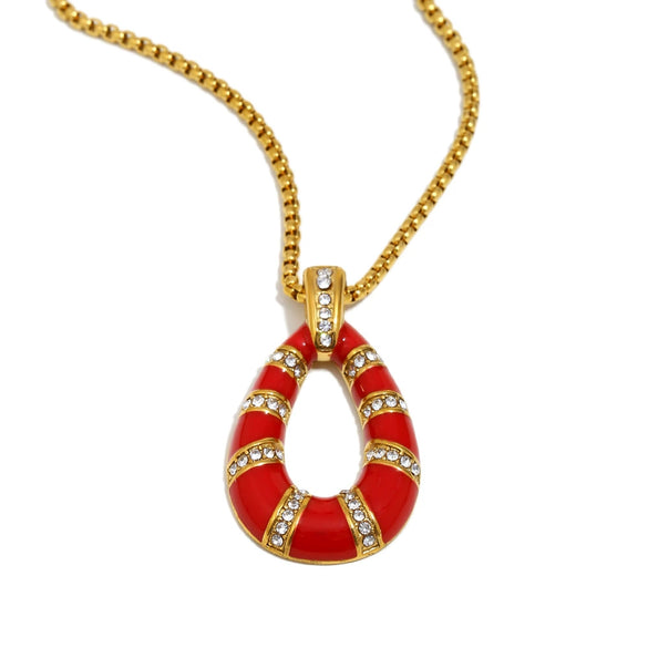 Wholesale Women's Light Luxury Geometric Stainless Steel Vacuum Plated Pendant Necklace