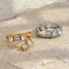 Wholesale Women's Light Luxury Geometric Stainless Steel Vacuum Plated Ring Jewelry