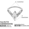 Wholesale Women's Light Luxury Geometric Stainless Steel Vshaped Open Tail Ring Set Gold Plated With 5A Zircon