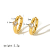 Wholesale Women's Light Luxury Geometric Stainless Steel Zircon Earrings With Electroplating