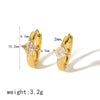 Wholesale Women's Light Luxury Geometric Stainless Steel Zircon Earrings With Electroplating