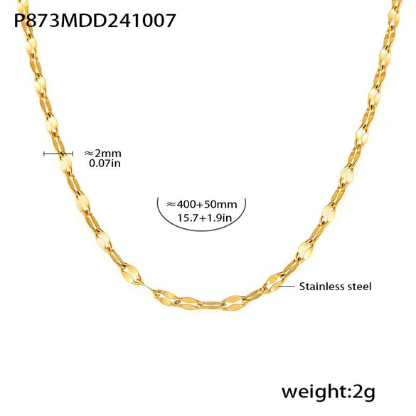 Wholesale Women's Light Luxury Geometric 316L Stainless Steel Zircon Electroplated Clavicle Stacked Necklace